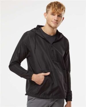 86988_omf_fm Unisex Lightweight Quarter-Zip Windbreaker Pullover Jacket